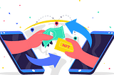Image depicting swapping of NFTs, money, etc.