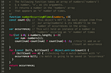 function taking w/an array & a number argument. returns a value from the array list occurring a ‘number’ amount of times