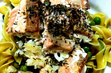 Main Dishes — Thyme Salmon with Sage Pasta