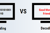 An image that shows encoding of plain text in binary and decoding of binary to original content