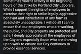 Message from Mayor Ted Wheeler making false allegations against striking workers