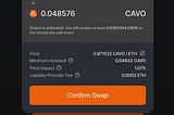 How to purchase CAVO tokens with ETH at Uniswap and EXCAVO.Finance