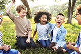 Group of very happy children