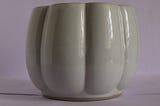 Pumpkin White Ceramic Pot(Medium)