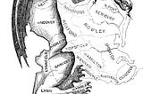 A district in Massachusetts which looks like a fictional salamander.