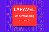 Laravel Cursor() in Bangla