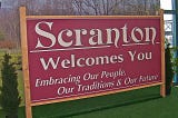 Sign saying Scranton welcomes you