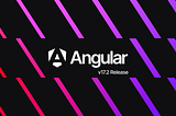 Banner showing the Angular brand over a black background with 45 degree lines with a gradient.