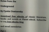 Fyodor Dostoevsky — Notes From The Underground Review