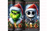 Nightmare Before Christmas Png, Jack And Grich Png, Skeleton Png, Grich Face Svg, Grichmas Png, Retro Christmas Png, Retro Santa Png