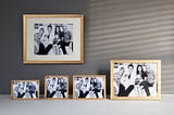 Picture frame on the wall to show family photos