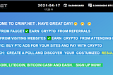 How to make money with Bitcoins: Crinf Faucet