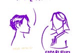 A drawing of a man asking “How much is this?” and a woman replying “it’s 5000 won”
