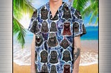 AVAILABLE Godzilla heads hawaiian shirt