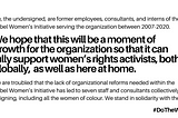 Statement in Solidarity with Nobel Women’s Initiative Outgoing Staff