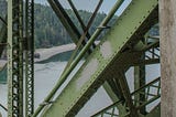 Bridge with a sign saying that climbing on it is prohibited