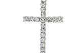 1 ROW SILVER PLATED ICY CROSS NECKLACE