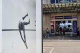 Sport photograph on the left, Gare de Lyon entrance on the right.