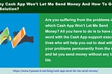 Why Cash App Won’t Let Me Send Money And How To Get A Solution?