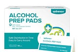 Winner Alcohol Prep Pads, 4-Ply Square Cotton Pads, Individually Wrapped, 200 Counts