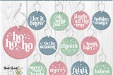 Round Christmas Ornament Svg, Ornament Sayings Bundle, Modern Retro Christmas Ornament Svg, Cut file for Cricut and Silhouette