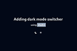 Dark Mode Using ShadCn With NextJs