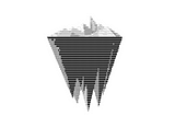 A picture of an iceberg, drawn with ASCII symbols.