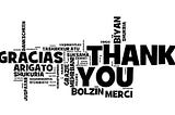Several ways to say THANKS in British English