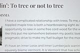 To Tree or Not to Tree