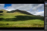 Lightroom Screenshot showing a photo of the mountains of Connemara in Ireland