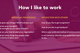 How I like to work