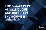 SENSE-MAKING IN AMBIGUOUS AND UNCERTAIN ENVIRONMENTS