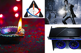 Picture shown are Diwali’s Diya lamp shining brightly, Intel Arc A770 Limited Edition GPU, Silent Hill’s Ice World, and Artemis 1 logo.