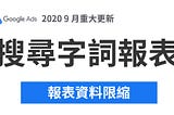 【Google Ads 重大更新】搜尋字詞報表數據將大幅減少