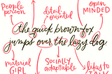 Sample analysis of cursive handwriting