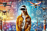 A student in AI and VR drone repair training.