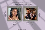 A flier for the IG Live bookchat with Pencilmark Magazine. In this, a picture of Pazqal Eriq and Arike can be seen side by side, information about when this will be hosted