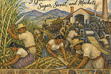 Workers cutting sugarcane. Los cortadores de caña