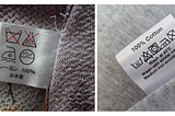 Japanese garment tag vs UK garment tag with care instructions