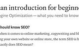 SEO: an introduction for beginners