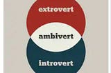 A vector chart showing extrovert and introvert with ambivert in the overlap