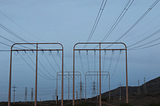 Large Power Lines in California.