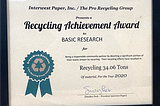 RECYCLING ACHIEVEMENT AWARD