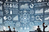 Here’s a visually engaging image that represents the various stages of data analysis and data analytics, highlighting the processes from data collection to interpretation, and including elements of predictive and prescriptive analytics. The setting captures a modern, tech-savvy feel with people interacting with data on screens.