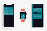 Three different approaches to design mockups: a clay iPhone, a realistic Apple Watch, and a subtle blue frame.