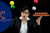 Dressed sharply in a sleek black suit and sporting stylish glasses 👓, a proficient female real estate agent adeptly manages a vibrant array of tasks, effortlessly juggling 🤹‍♀️ colorful balls 🎨 that symbolize her daily responsibilities.