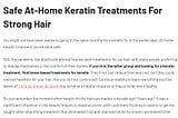 At-Home Keratin Treatments