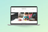 Image of a mockup desktop screen with main page of the website “Trottinette Toys”