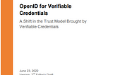 검증 가능한 자격 증명을 위한 OpenID 백서 (2차 초안)