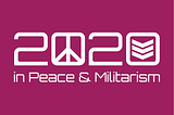 2020 — Peace sign in the middle of first 0 and down arrows in the centre of the second. Background colour burgendy #9d1f60